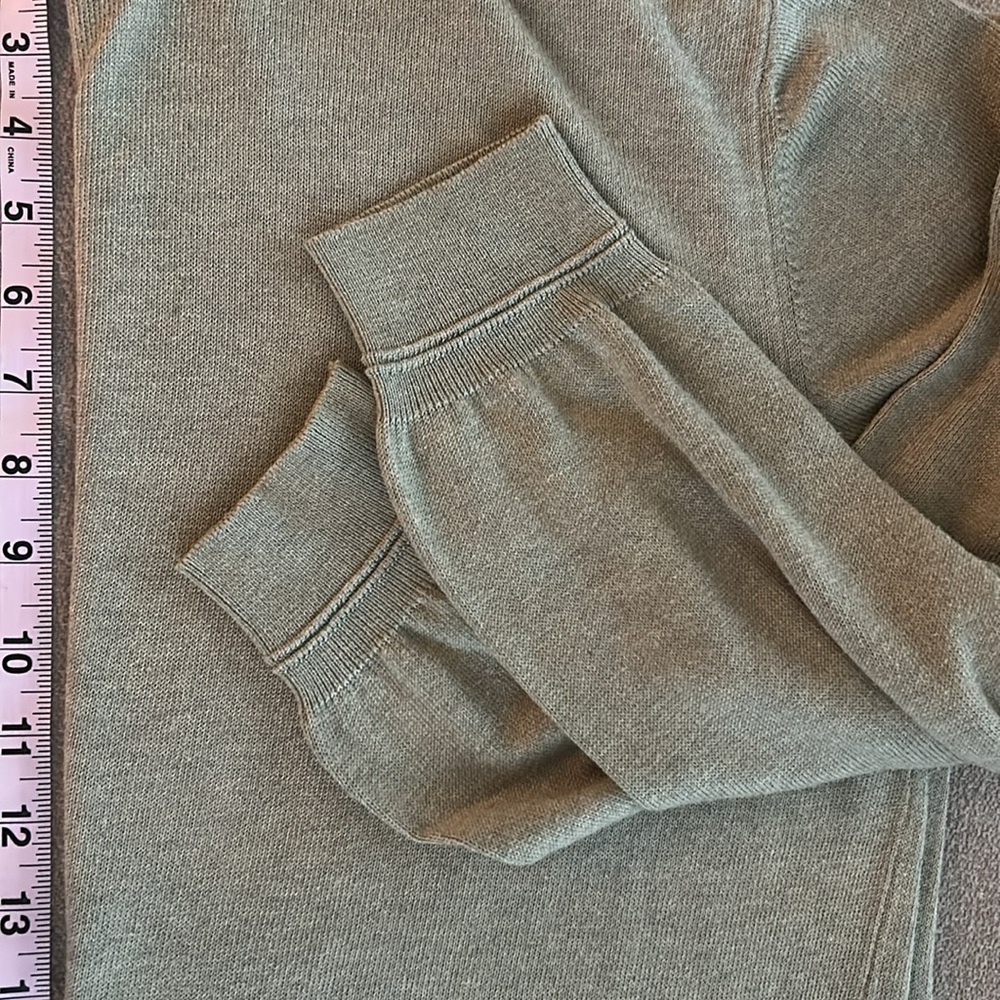 Saks Fifth Avenue Tan Brown sz L Cotton Blend Mock Neck Sweater EUC Stretch VTG - Picture 12 of 16